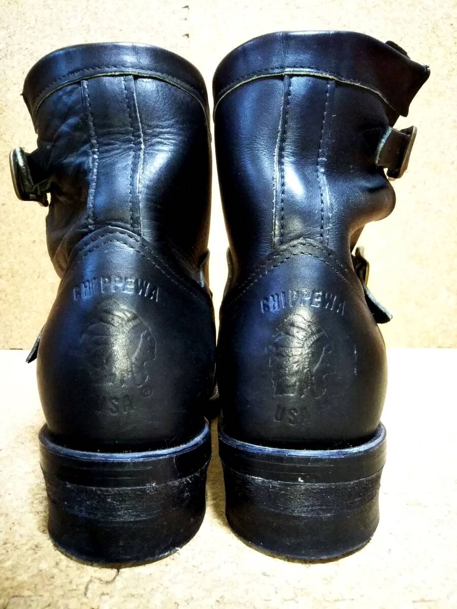 [CHIPPEWA] Chippewa 27872 7 -inch steel tu engineer boots 9.5E(27.5cm) white tag black 7INCH STEEL TOE ENGINEER BOOTS[ beautiful goods ]