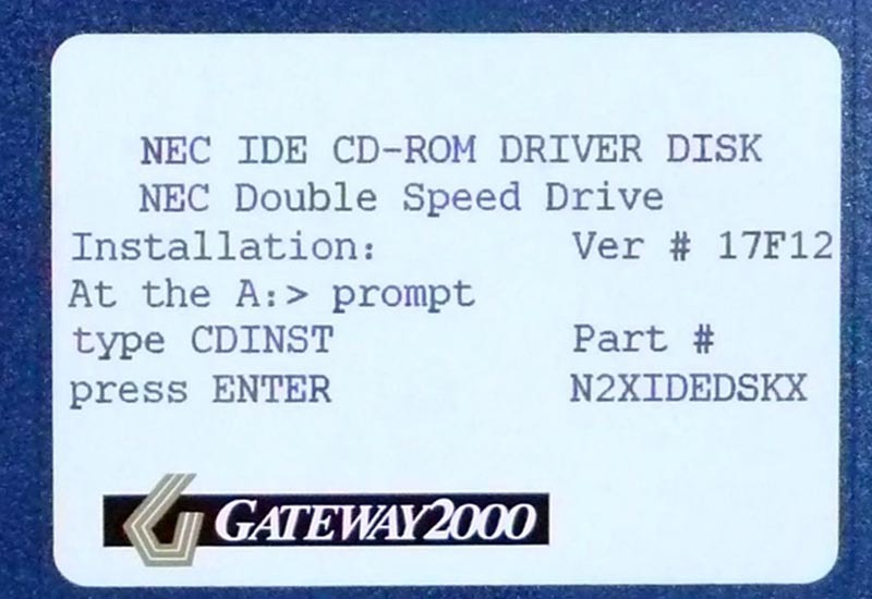 NEC PC-9800 Gateway2000 NEC CD-ROM for DRIVER 3.5 -inch rare goods 