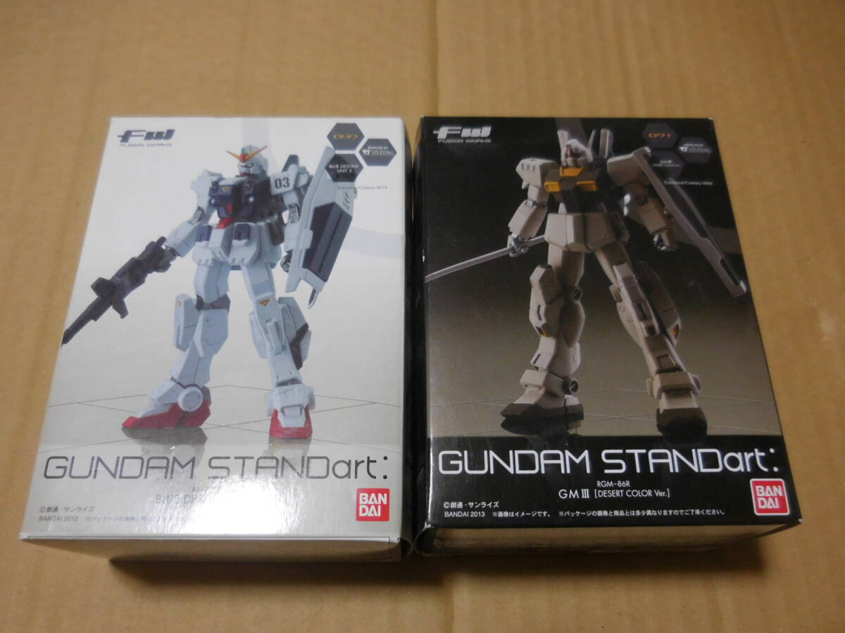 GFA011【中古】 バンダイ製「GUNDAM STANDart：」シリーズ　～　ブルーディスティニー3号機、ジムⅢ（デザートカラーVer.） 計2種セット_左:ブルーディスティニー3号機、右:ジムⅢ