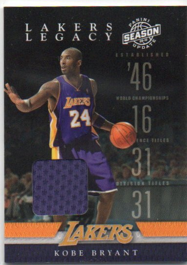 【Kobe Bryant】 2010 Panini Update Season Lakers Legacy Jersey_画像1