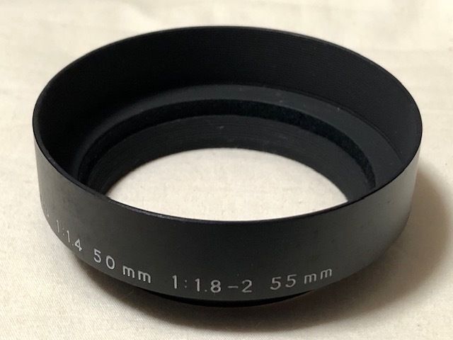 アサヒ 金属製レンズフード PENTAX ASAHI OPT Co. Japan Standard Lens 1:1.4 50mm 1:1.8-2 55mm 49径 カメラ用アクセサリー 現状品_画像2