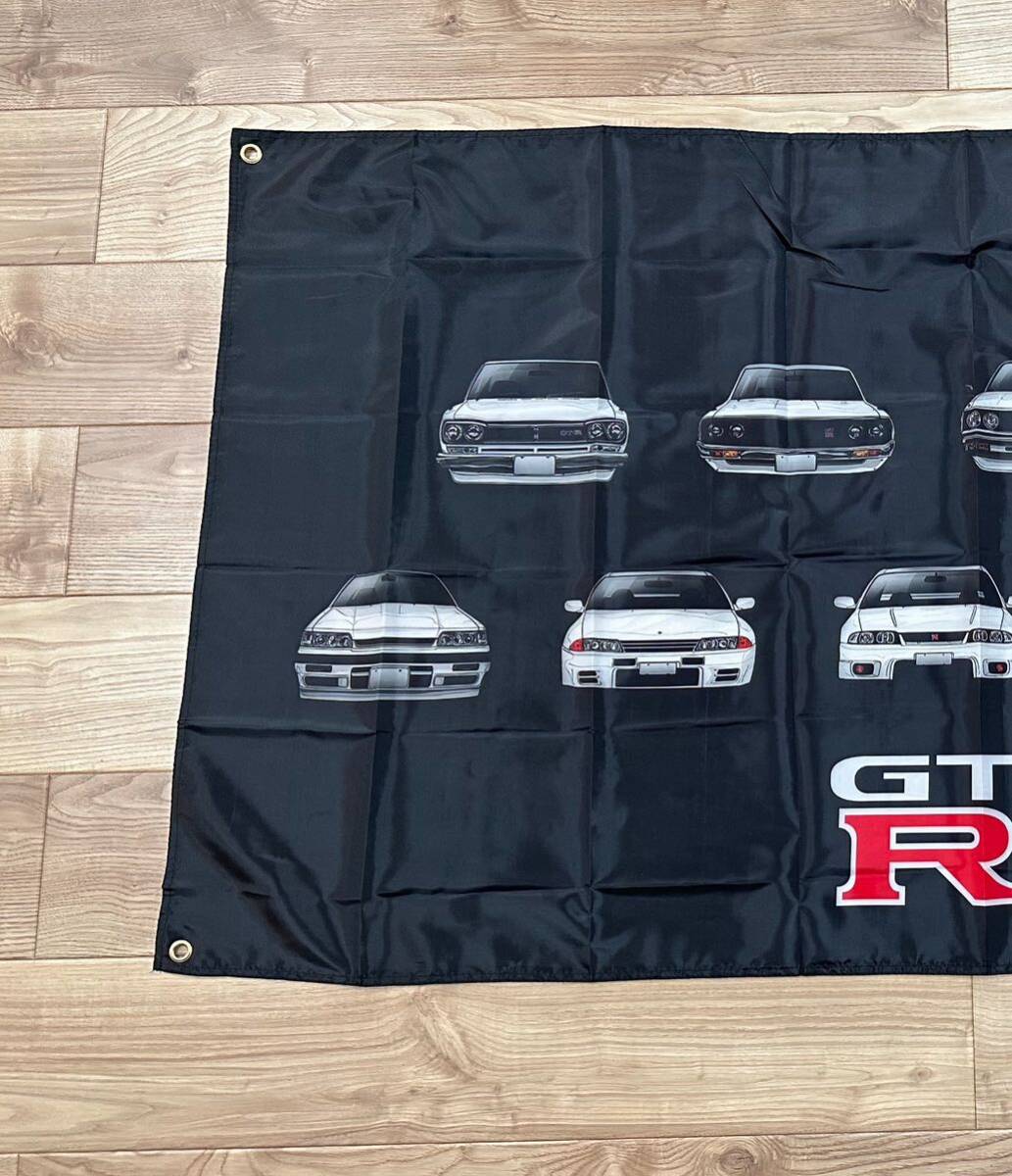 約150x90cm GTR 特大フラッグ バナー タペストリー 旗 ガレージ装飾 旧車 USDM FLAG NISSAN 日産 ロゴ R32 R33 R34 R35 ヘラフラ レースの画像3