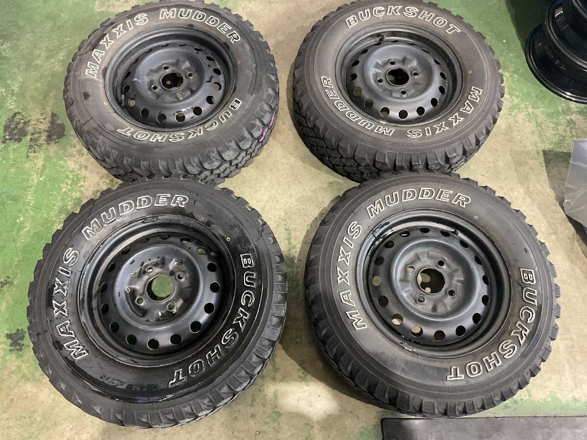 バネット NV200 M20 鉄ホイール 14インチ 14x 5J 4H PCD114.3 4本 MAXXIS HUDDER 2021年製 195R14C 8PR(A8-101 111849）の画像1