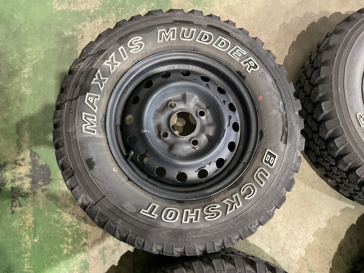 バネット NV200 M20 鉄ホイール 14インチ 14x 5J 4H PCD114.3 4本 MAXXIS HUDDER 2021年製 195R14C 8PR(A8-101 111849）の画像2