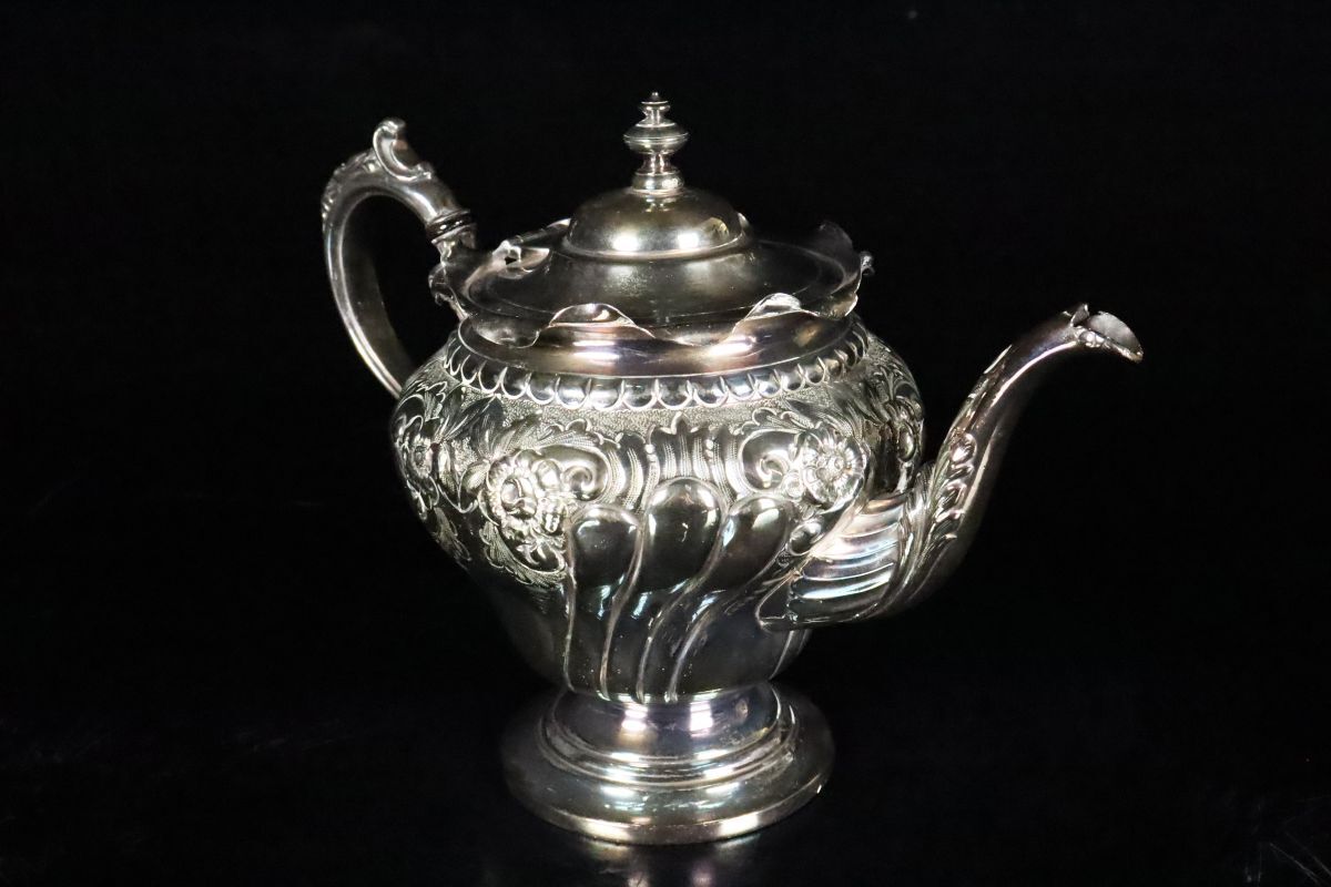 SILVER PLATE 銀 ティーポット コーヒーポット 重量660g 27cm 西洋アンティーク[62250①o]_画像6