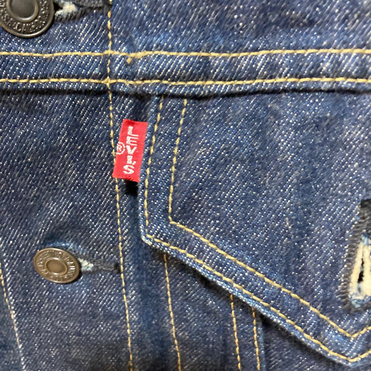 90S 香港製 LEVI'S リーバイス 71557-02 復刻 557 デニム ジャケット Gジャン 36 メンズ デニムジャケット 濃紺 _画像3