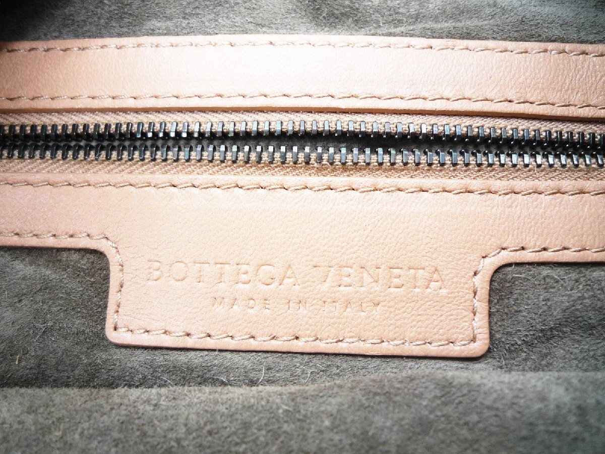 ★BOTTEGA VENETA ボッテガヴェネタ ホーボー イントレチャート ワンショルダー ハンドバッグ レザー ベージュ 肌色 ミラー 袋付き★/Hの画像6