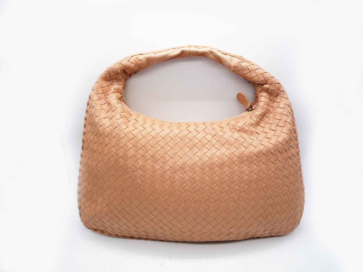 ★BOTTEGA VENETA ボッテガヴェネタ ホーボー イントレチャート ワンショルダー ハンドバッグ レザー ベージュ 肌色 ミラー 袋付き★/Hの画像2