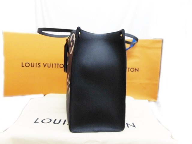 ★Louis Vuitton ルイヴィトン M45945 オンザゴー GM モノグラム アンプラント バイカラー RFID 2Way バッグ ブラック ベージュ★/H_画像3