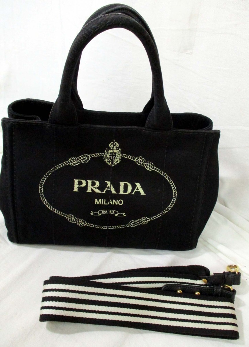 □【PRADA】プラダ カナパ 1BG439 ハンドバッグ ショルダーバッグ 2WAY NERO ブラック □/F_画像9