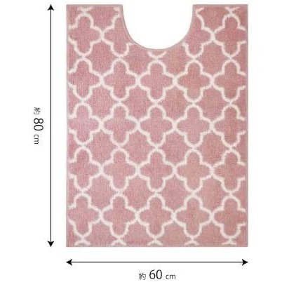  softly tender feel of simple . elegant .mo rocker n pattern toilet mat 80×60cm long size pink fabric 