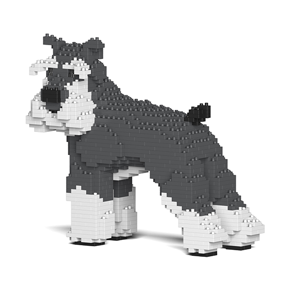 リアルな動物オブジェを作れる ブロックおもちゃ 凛々しい スタンダード シュナウザー 22.5×11.3×高さ21.3cm_画像2