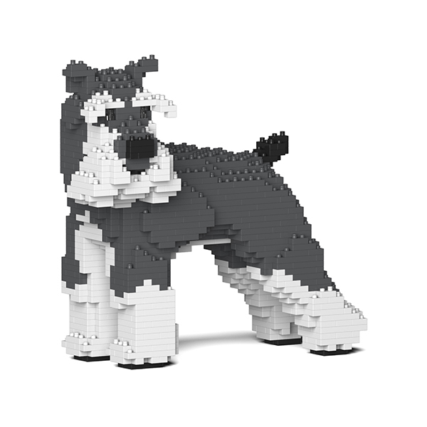 リアルな動物オブジェを作れる ブロックおもちゃ 凛々しい スタンダード シュナウザー 22.5×11.3×高さ21.3cm_画像1