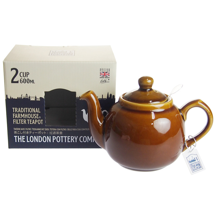 紅茶の本場イギリスの家庭用 ティーポット 2杯分600ml ロッキンガムブラウン せっ器 ころんとした丸いフォルムが可愛らしい_画像7
