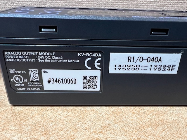 【未使用】キーエンス keyence アナログ出力ユニット(4ch) KV-RC4DA ＋パナソニック panasonic 4点ユニットリレー AY34002 の画像5