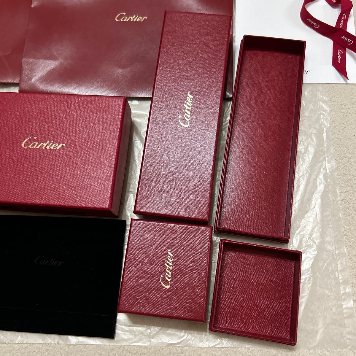 カルティエ 空箱 保存袋 紙袋 セット Cartier BOX 空き箱 箱 ショップ袋 時計 アクセサリー 革小物 ショッパーの画像4