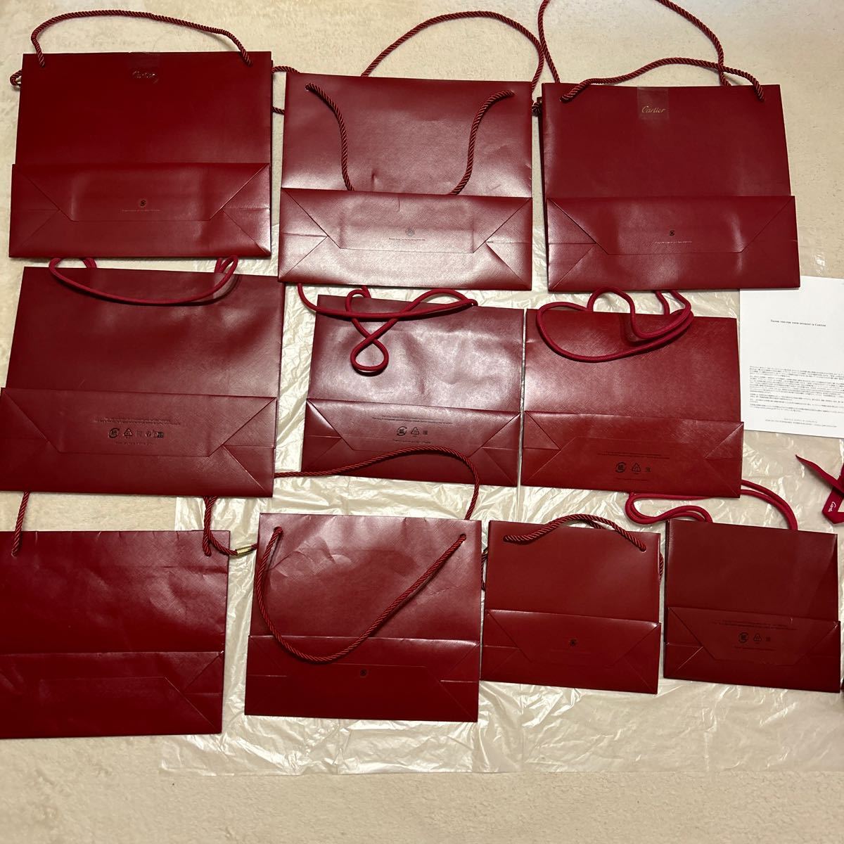 カルティエ 空箱 保存袋 紙袋 セット Cartier BOX 空き箱 箱 ショップ袋 時計 アクセサリー 革小物 ショッパーの画像9