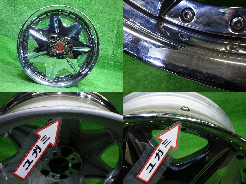 中古 19インチ 19×8J 5穴 WORK LS207 社外 アルミホイール 4本セット アルファード エスティマなどの画像4