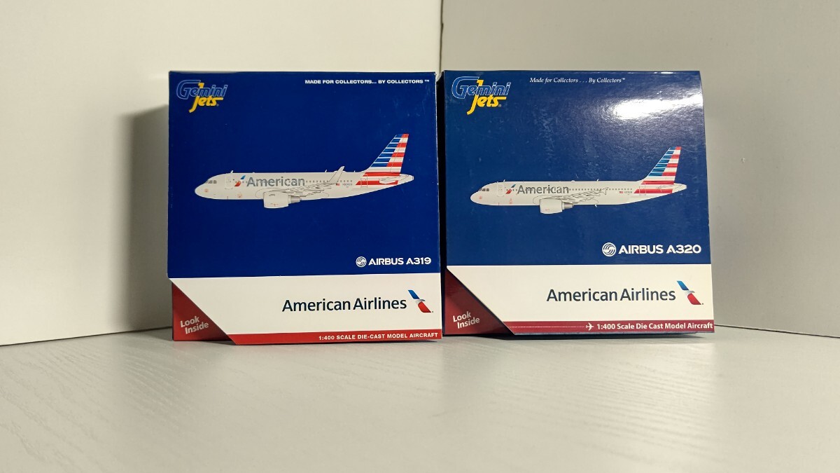 1/400 Gemini Jets ジェミニ ジェッツ American Airlines AIRBUS A319 / A320 旅客機 2機セット ①_画像1