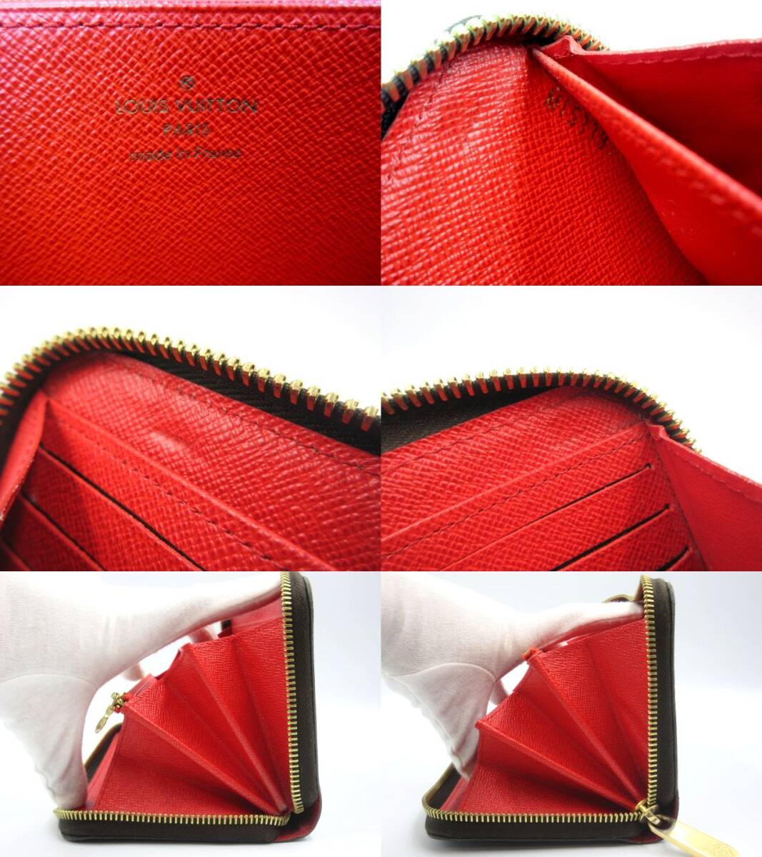 ■美品 Louis Vuitton ルイヴィトン M41896 MI5119 長財布 ラウンドファスナー モノグラム コクリコ ブラウン×レッド系 レディース 女性用_画像8