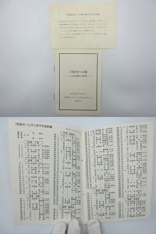 ◎ 王 貞治 756号への道 世界ホームラン王 公式記念セット 予約限定版 銀製(.925) プルーフ コレクション 長期個人保管品_画像6