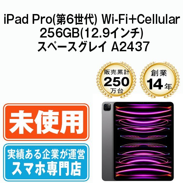  новый товар iPad Pro( no. 6 поколение ) 256GB Space серый A2437 Wi-Fi+Cellular 12.9 дюймовый no. 6 поколение 2022 год корпус не использовался товар SIM свободный 