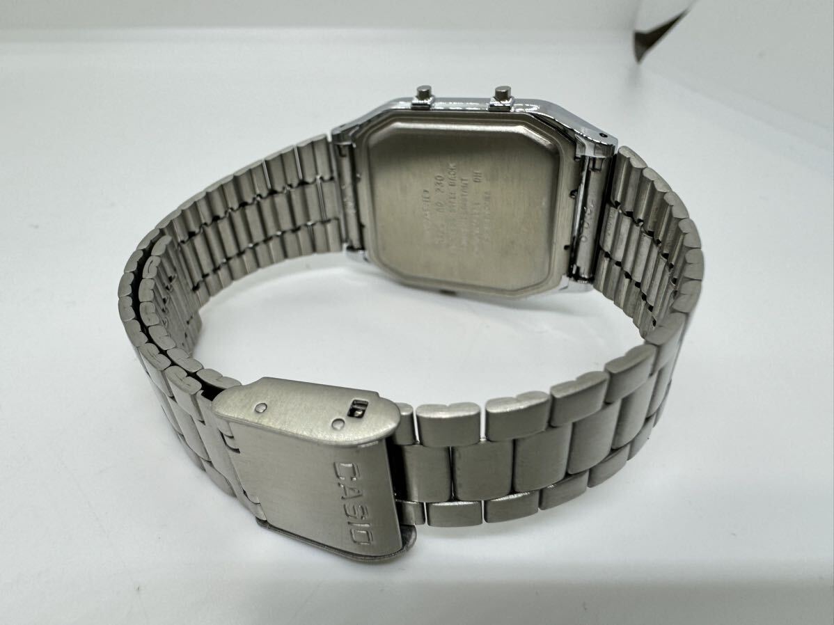 ◇美品 カシオ CASIO 2針 デジタル 純正ベルト AQ-230 男性用 メンズ 腕時計 箱付_画像7