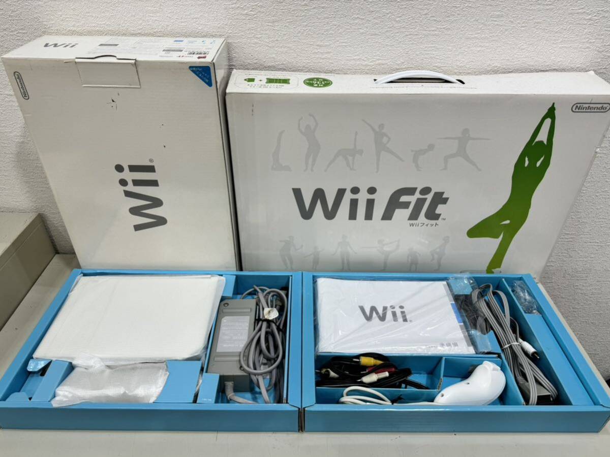 ◇Nintendo ニンテンドー Wii RVL-001 本体 任天堂 コントローラー wiifit Wiiフィット まとめ売り 通電確認済の画像1