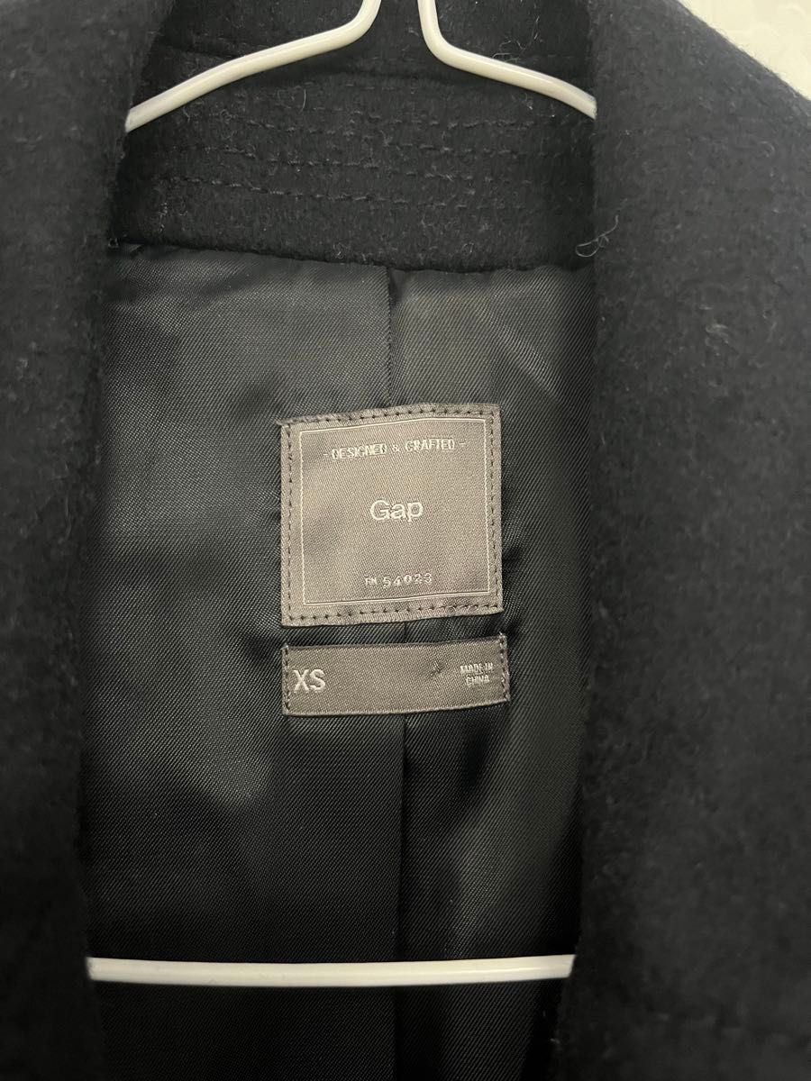 ライダースジャケット　ハーフコート　gap レディース　XS ネイビー　紺　ウール混フェルト 