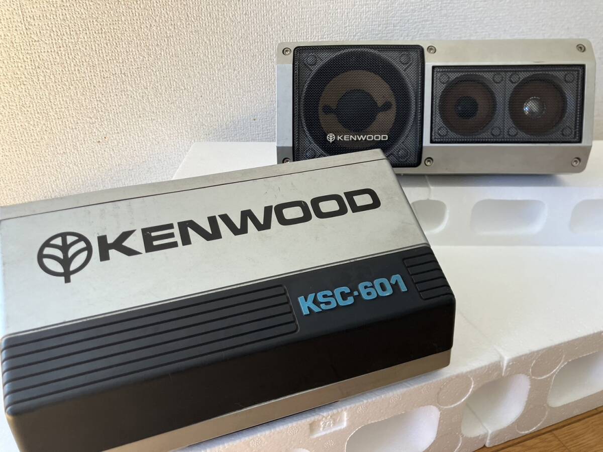 動作チェック済み KENWOOD KSC-601 当時物 昭和ケンウッド箱型置き型ボックススピーカーデスクトップインテリアガレージ用に_画像1