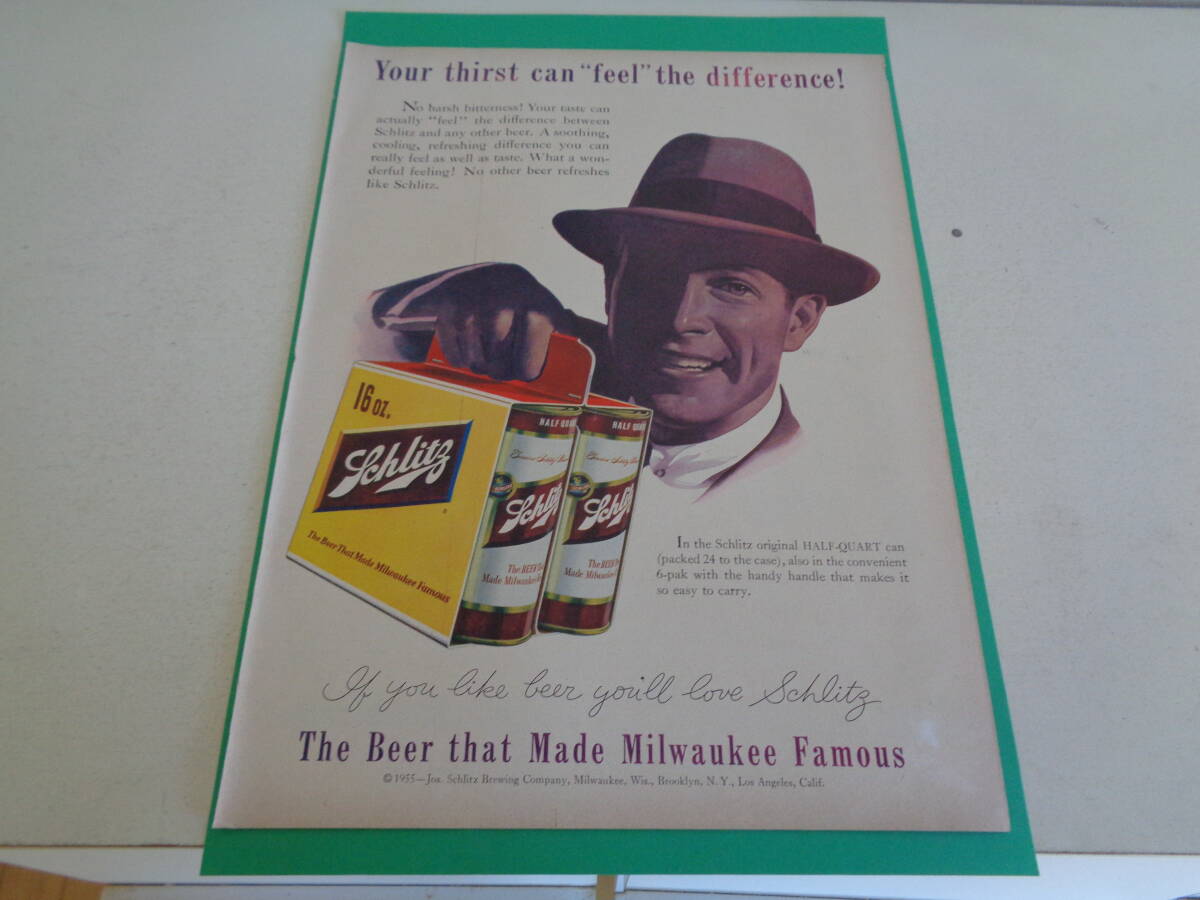 即決　広告　アドバタイジング　ビール　ＢＥＥＲ　Ｓｃｈｌｉｔｚ　１９５０ｓ　コーン　ミール　ミックス　レトロ　パッケージ　アメリカ_画像1