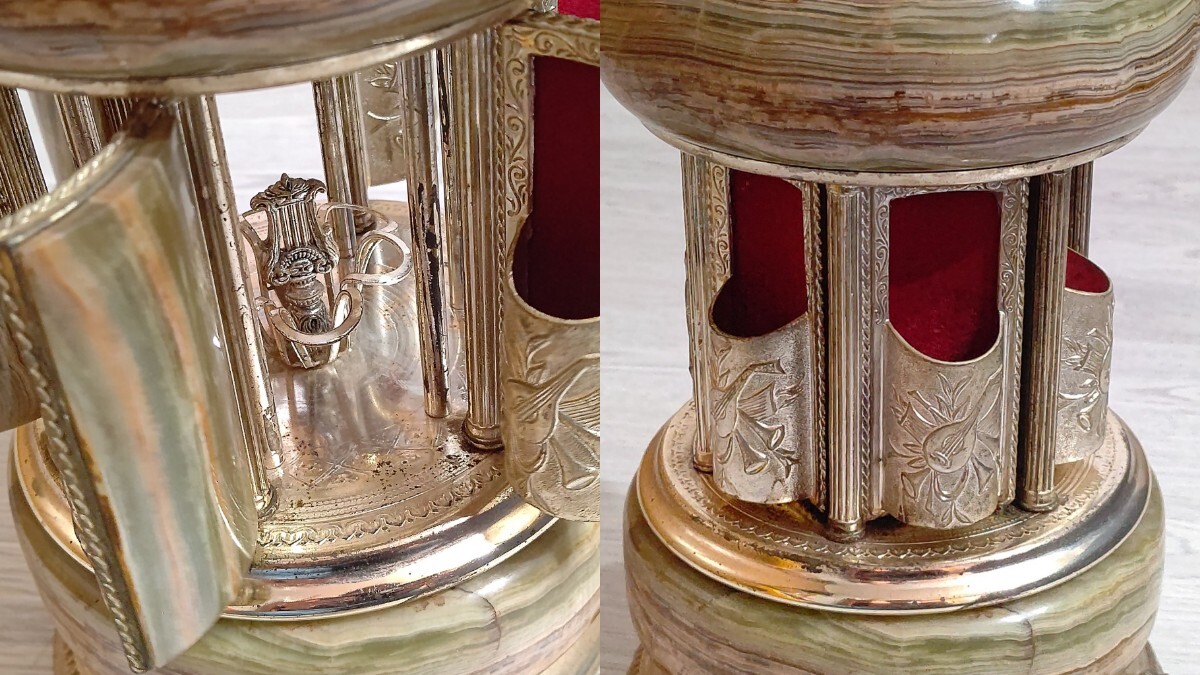 イタリア製 オニキス 葉巻ケース リュージュ/REUGE オルゴール付 イタリア製 オニキス 葉巻ケース リュージュ/REUGE オルゴール付