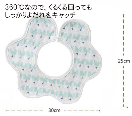 ベビー スタイ よだれかけ 防水 360度 花柄 新品 女の子 ４枚セット 入園 保育園 洗い替え 入園準備 お買い得 可愛い 柄物 花びらスタイ_画像7