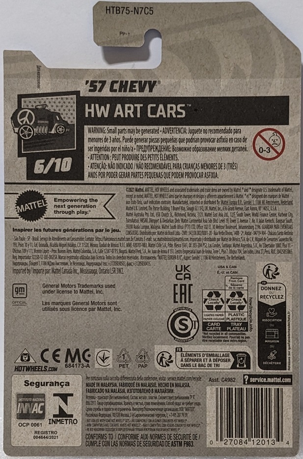2024 #121 ホットウィール 57 Chevy 57 シェビー Hot Wheels HW Art Cars 6/10_画像3