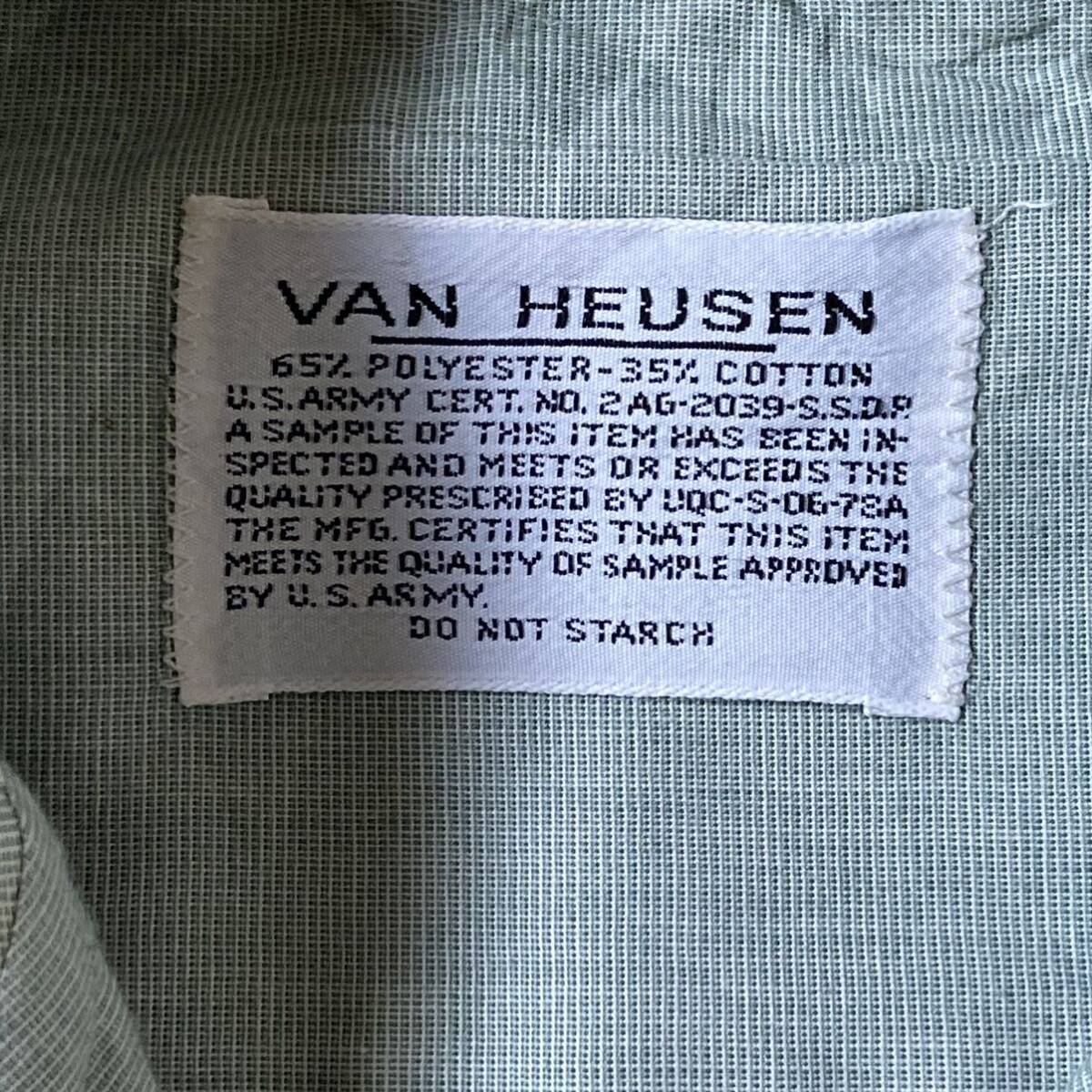 半袖シャツ VAN HEUSEN USA古着 ワークシャツ　メンズ　M相当 スタッフ　重ね着コーデ　即決