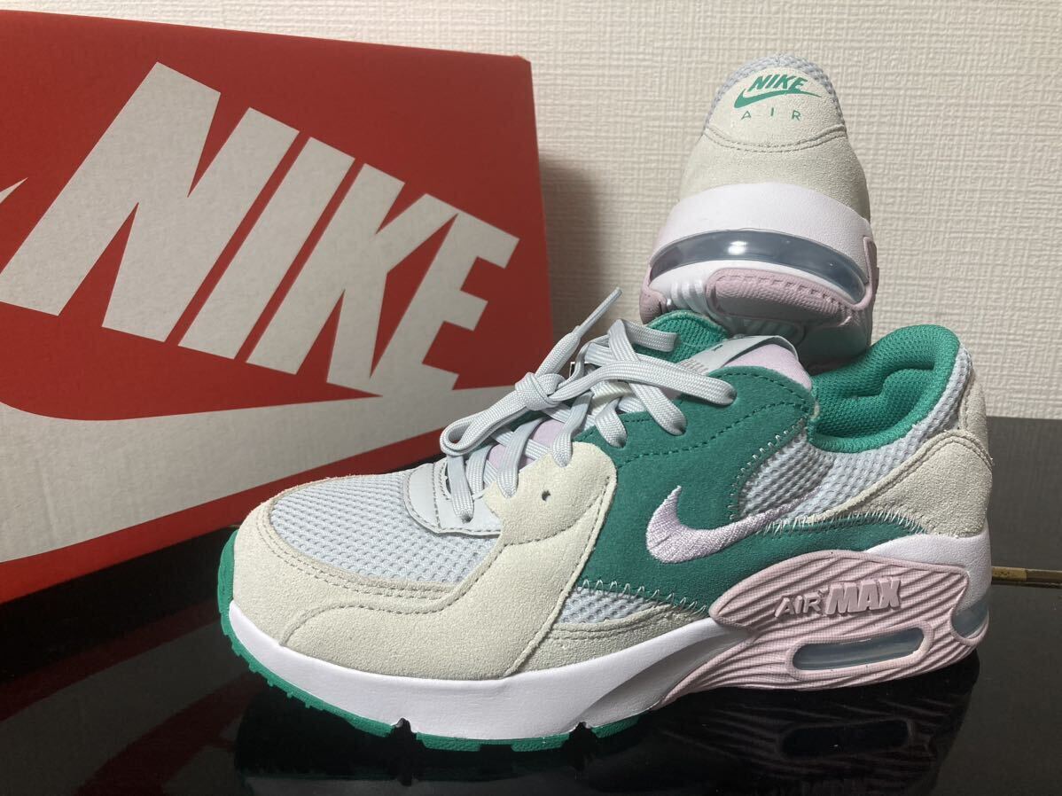 新品23cmナイキNIKEレディーススニーカーAIRMAXEXCEE エアマックスエクシーDX3315-043グリーン/ホワイト/パープル