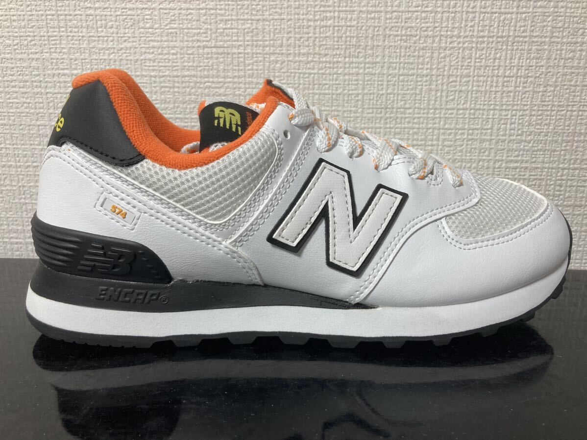 新品未使用品23cmニューバランスML574UA2（newbalance）レディーススニーカーホワイトオレンジブラックU574WL574好きにも_画像5