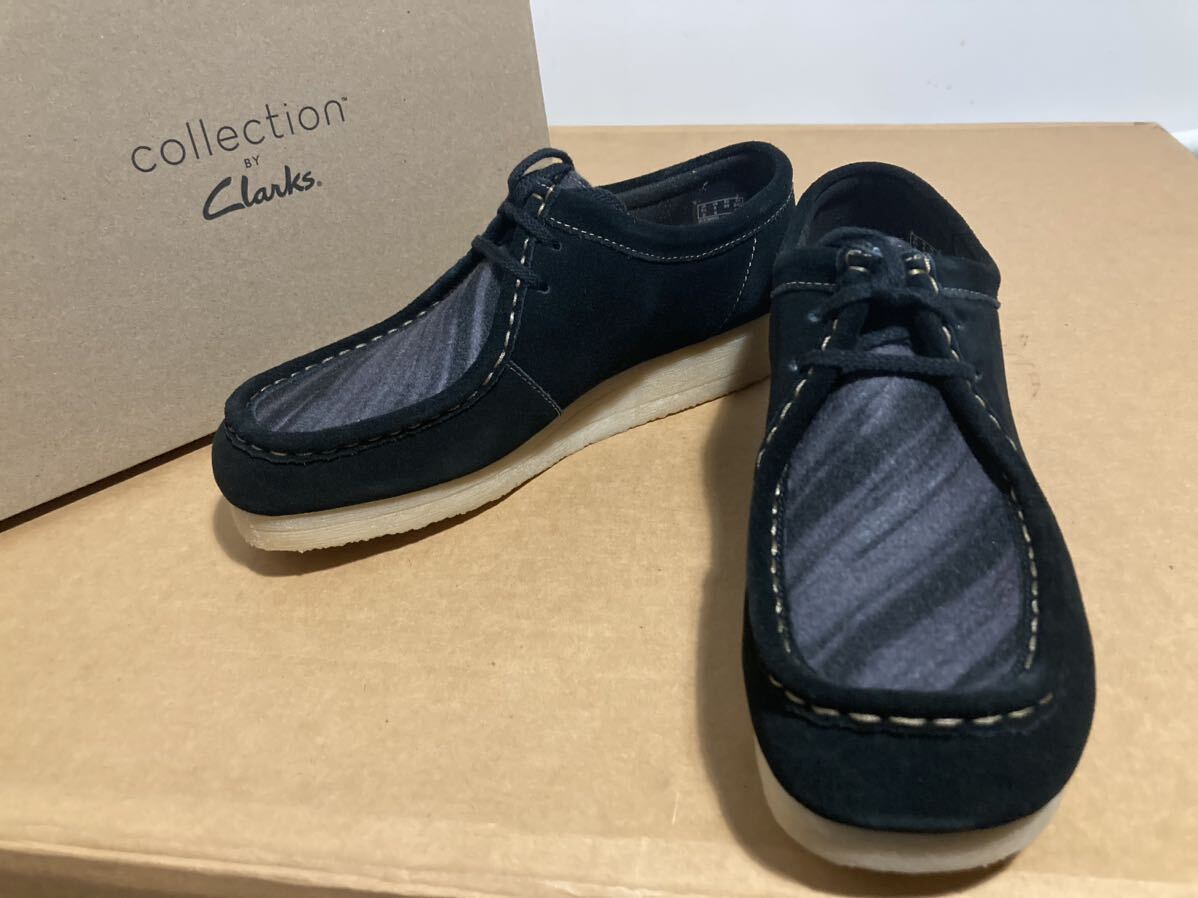 新品Clarks(クラークス) パドモラ オックスフォードカジュアルシューズブラックコンビ24.5cmレディース本革本皮ワラビーモカシン_画像1