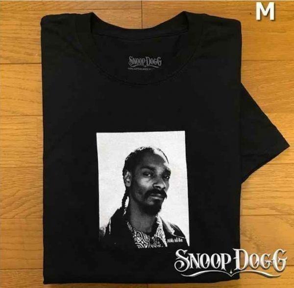 売切り【正規新品】スヌープドッグ snoop dogg Tシャツ トップス カットソー フォトプリントT【M】黒 新品 アメリカ買い付け 180718_画像1