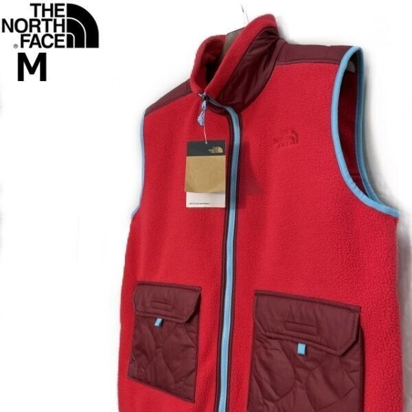 1円～!売切!【正規新品】THE NORTH FACE◆ROYAL ARCH VEST フリース ベスト キルティング US限定 肉厚 アウトドア(M)赤 181024-60_画像1