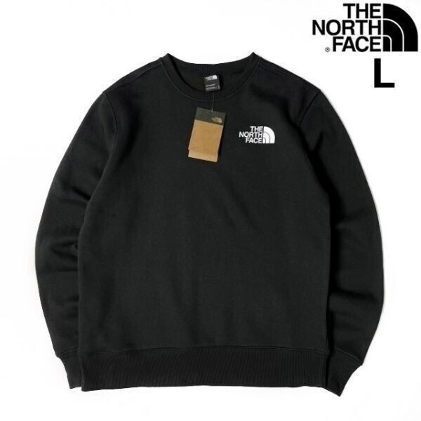 1円～!売切!【正規新品】THE NORTH FACE◆LOGO PULLOVER CREW トレーナー スウェット US限定 ロゴプリント 男女兼用 登山(L)黒① 181130-22_画像2