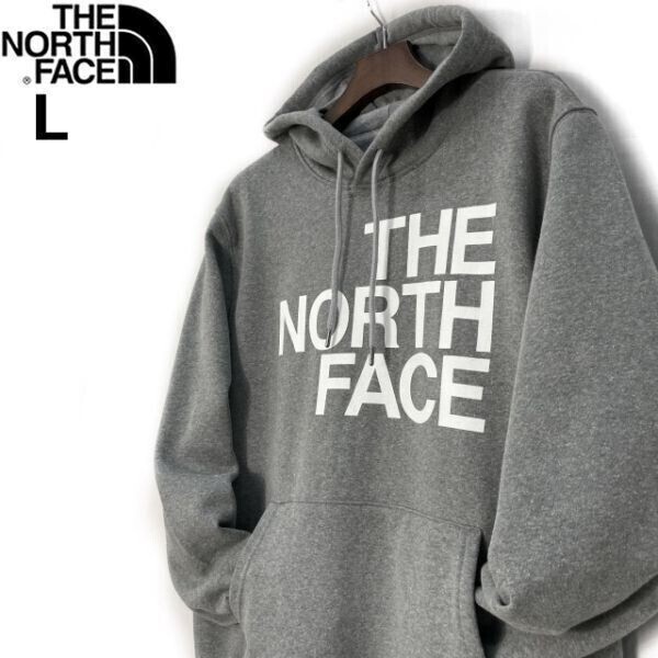 1円～!売切!【正規新品】THE NORTH FACE◆BRAND PROUD HOODIE パーカー ビッグロゴ ハーフドーム US限定 男女兼用(L)グレー 181130-33_画像1