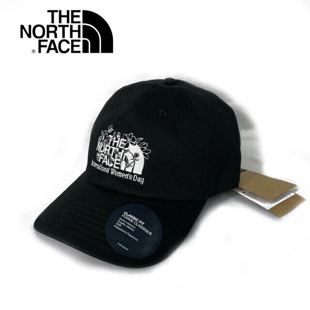 1円～!売切!【正規新品】THE NORTH FACE Backyard Ball Cap 帽子 キャップ US限定 ボックスロゴ 花 刺繍 男女兼用(ONE SIZE)黒 180623-15_画像3