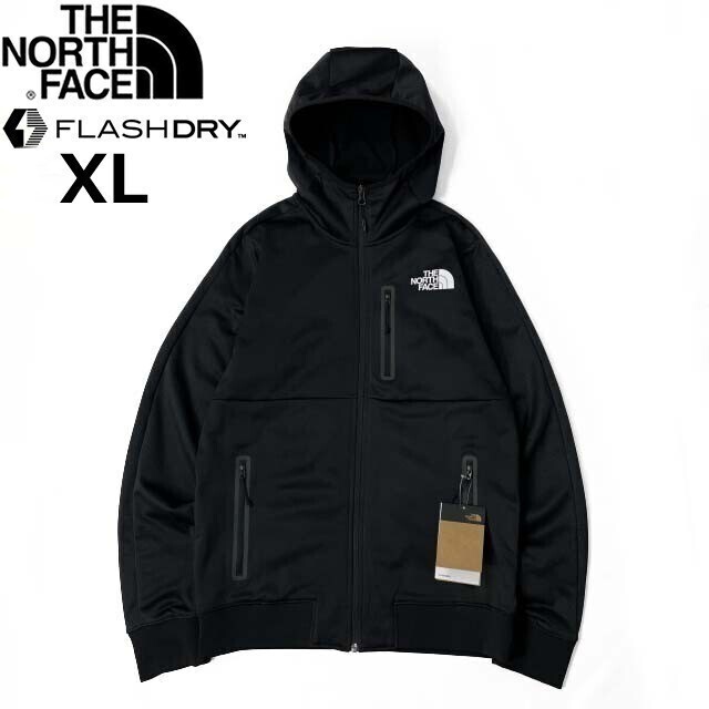 1円～!売切!【正規新品】THE NORTH FACE◆PIONEER PEAK FULLZIP HOODIE トラックジャケット パーカー US限定 速乾 裏起毛(XL)黒 180915-45_画像3