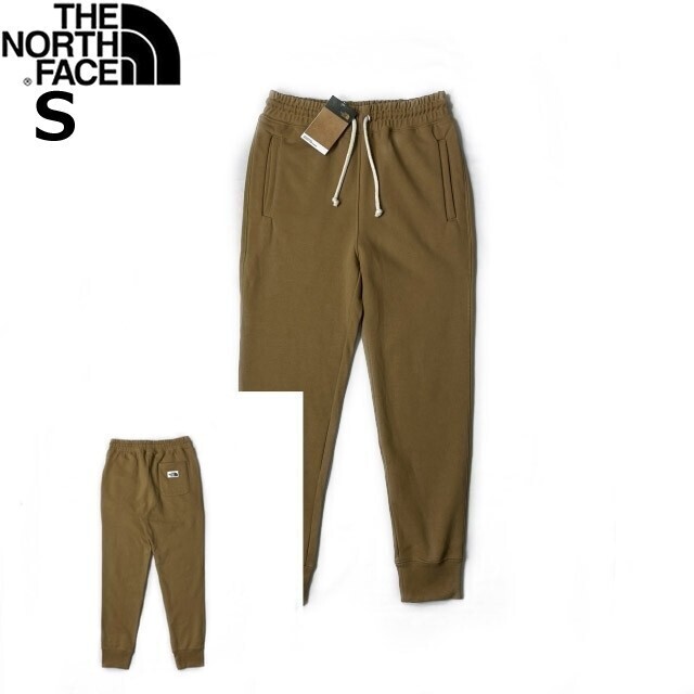 1円～!売切!【正規新品】THE NORTH FACE◆HERITAGE PATCH JOGGERS ジョガーパンツ US限定 ロゴパッチ 裏起毛(S)茶 ベージュ 190110-25_画像2