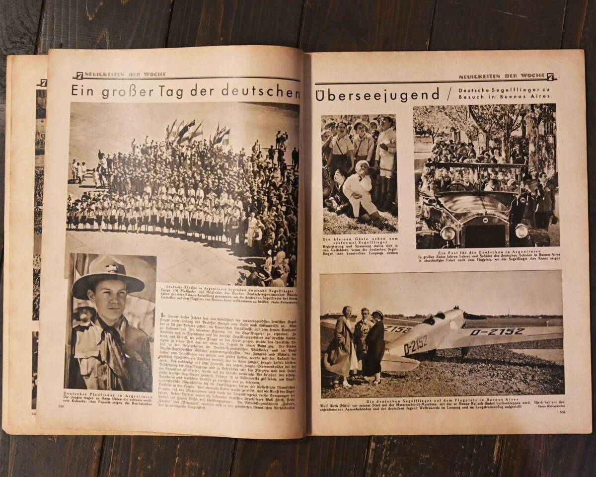 0693 ドイツ語洋書 雑誌 1934年 Die woche 5月19日号 1930s 潜水艦、海外のドイツ人特集 貴重資料 ヴィンテージの画像3