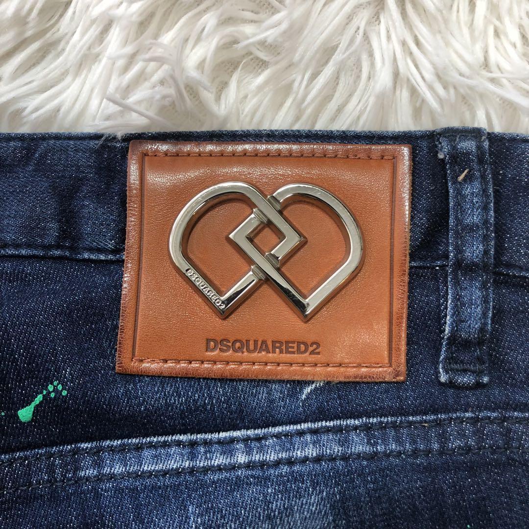 DSQUARED2 ディースクエアード デニムパンツ ジーンズ パン ズボン ダメージ ペイント ストレッチ 女性 レディース サイズ34 XXS 2_画像8