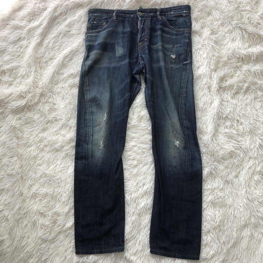 DSQUARED2 Dsquared Denim pants jeans ji- bread trousers paint damage man men's 48 M corresponding American Casual M