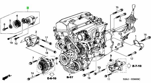 未使用 ホンダ 純正品 S2000 AP1/AP2 オートテンショナー ベルトテンショナー_画像3