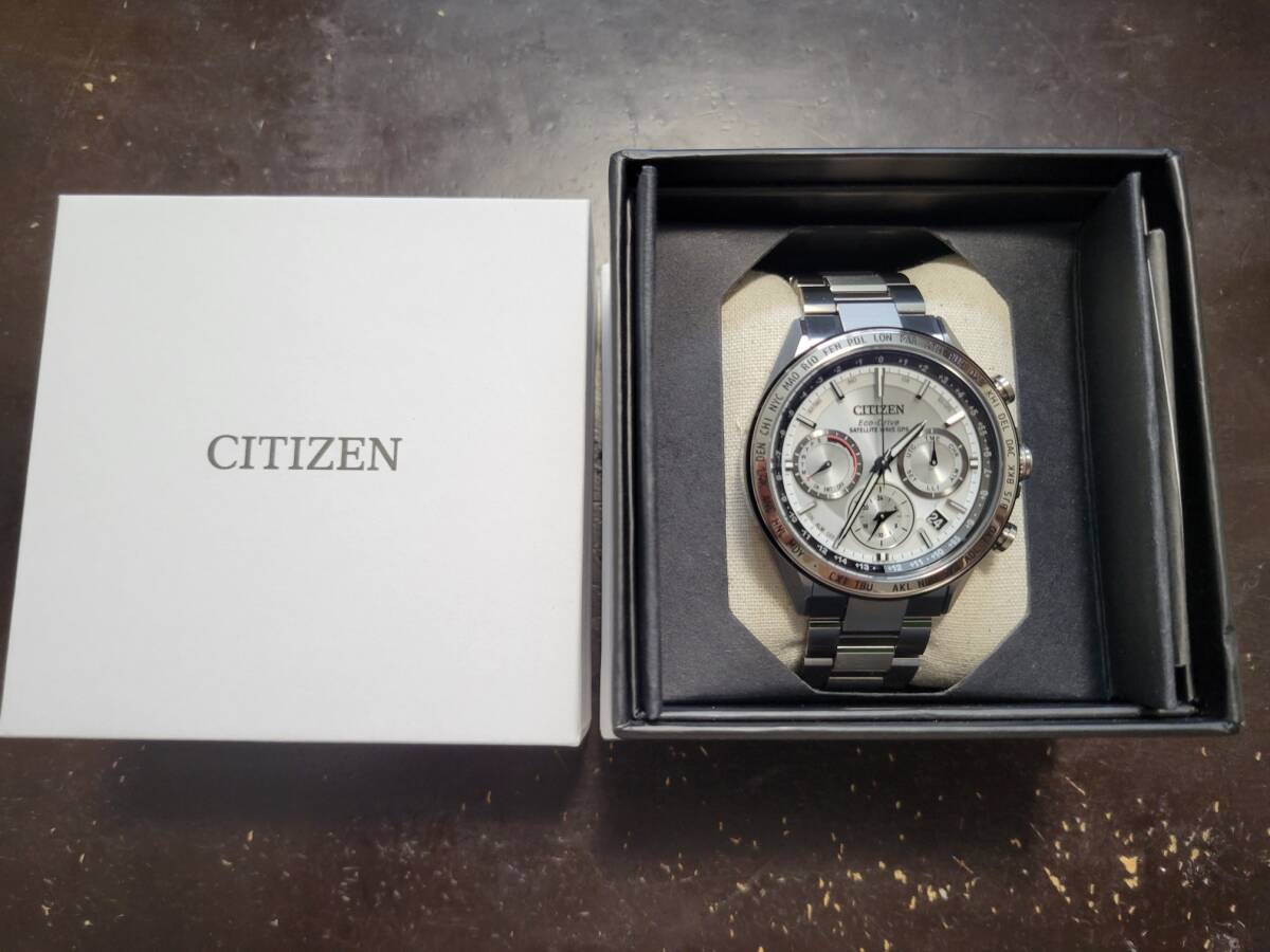 中古 個人出品 美品 購入半年 使用10回ほど！  CITIZEN シチズン ATTESA アテッサ ACTライン ソーラー電波GPS 腕時計 CC4010-80A の画像1